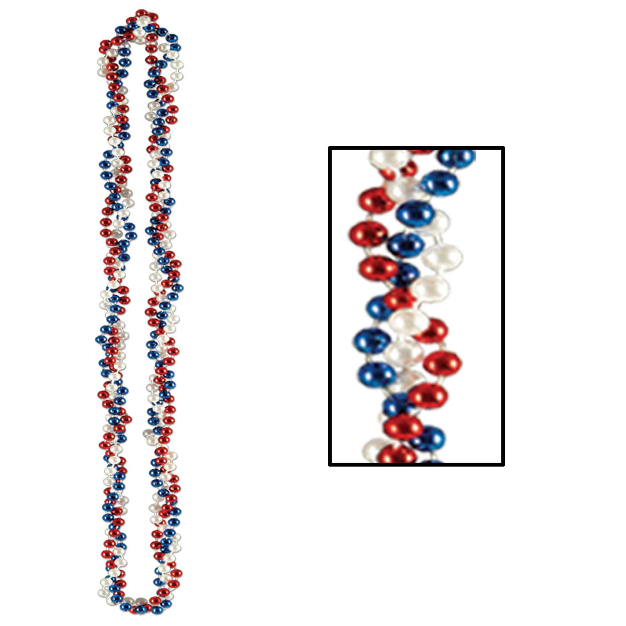 Beistle 33" Red, White & Blue Braided Beads, 4ct.